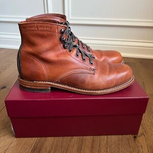 Wolverine 1000 Mile Men's Cappuccino Leather Lace-Up Boots 9.5D